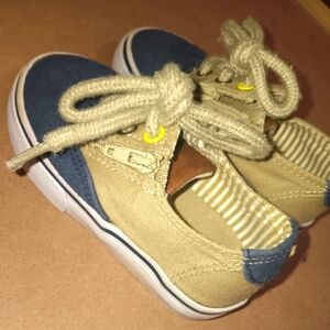 Baby Canvas Sneakers - Blue and Tan
